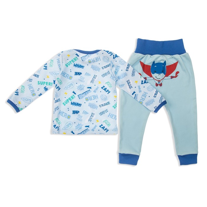 Пижама для мальчика,рост 74 см, цвет голубой 821-009_М