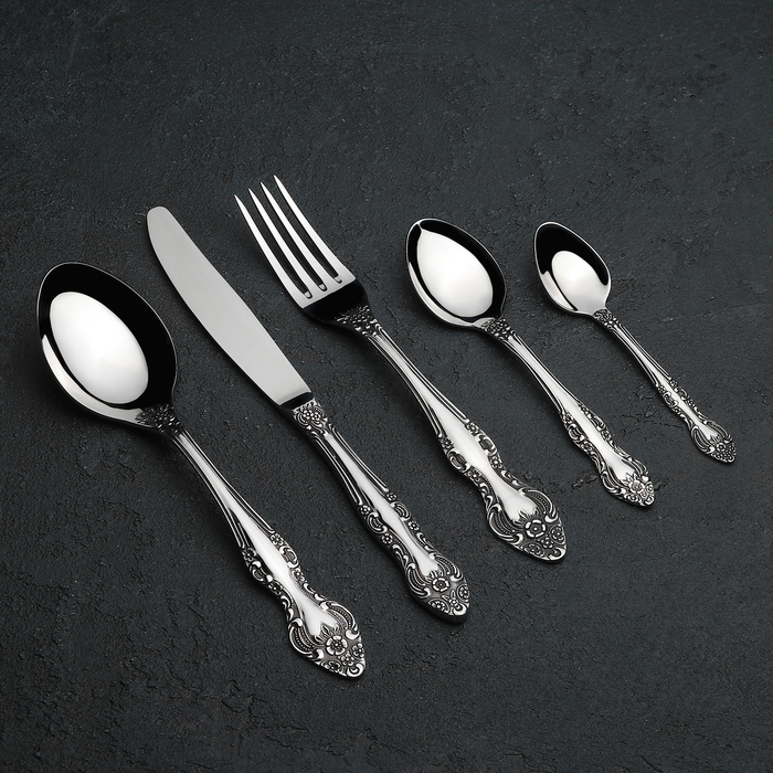 Набор столовый "Тройка", 30 предметов, чернение