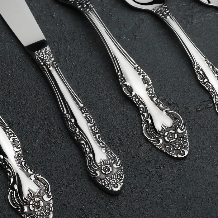 Набор столовый "Тройка", 30 предметов, чернение