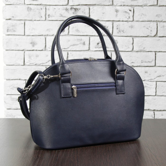 Сумка женская, 2 отдела с перегородкой на молнии, наружный карман, рептилия, цвет синий