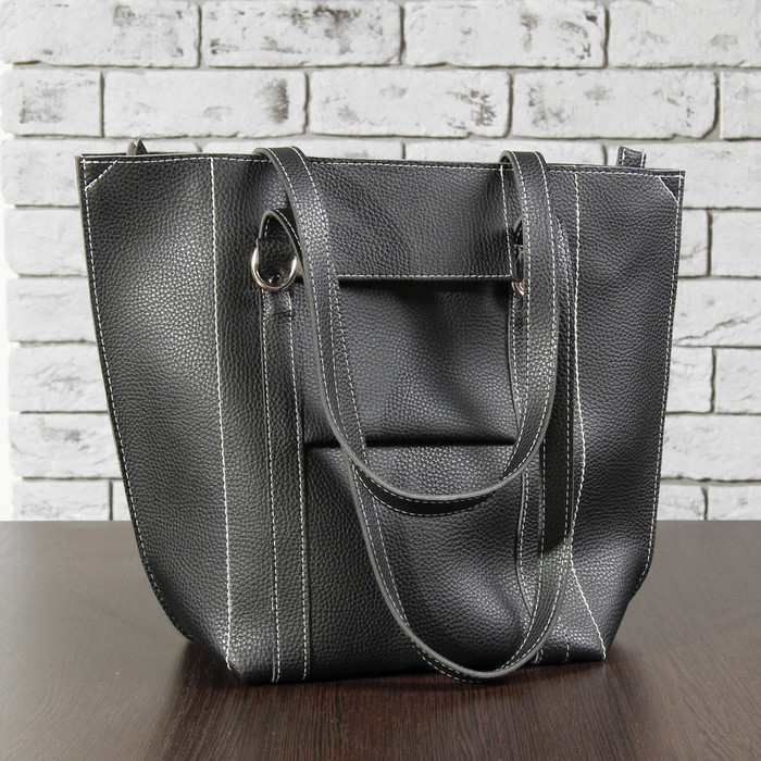 Сумка женская, отдел на молнии, наружный карман, цвет чёрный