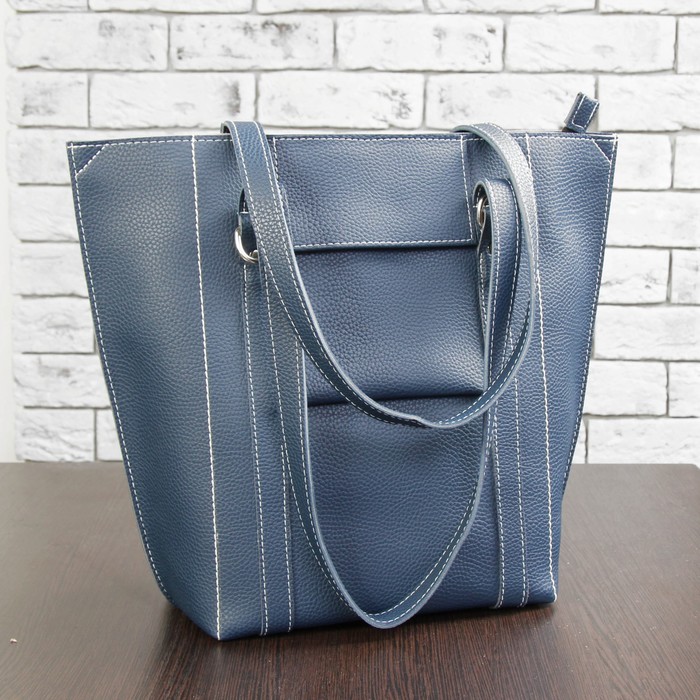 Сумка женская, отдел на молнии, наружный карман, цвет синий