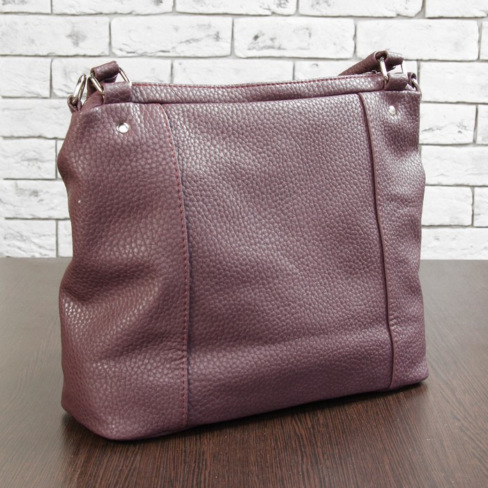 Сумка женская, отдел на молнии, 2 наружных кармана, регулируемый ремень, цвет фиолетовый