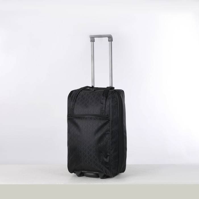 Чемодан малый на молнии 20", 1 отдел, наружный карман, цвет чёрный