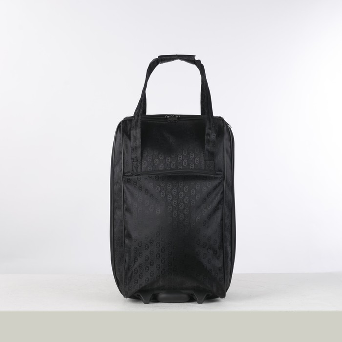 Чемодан малый на молнии 20", 1 отдел, наружный карман, цвет чёрный