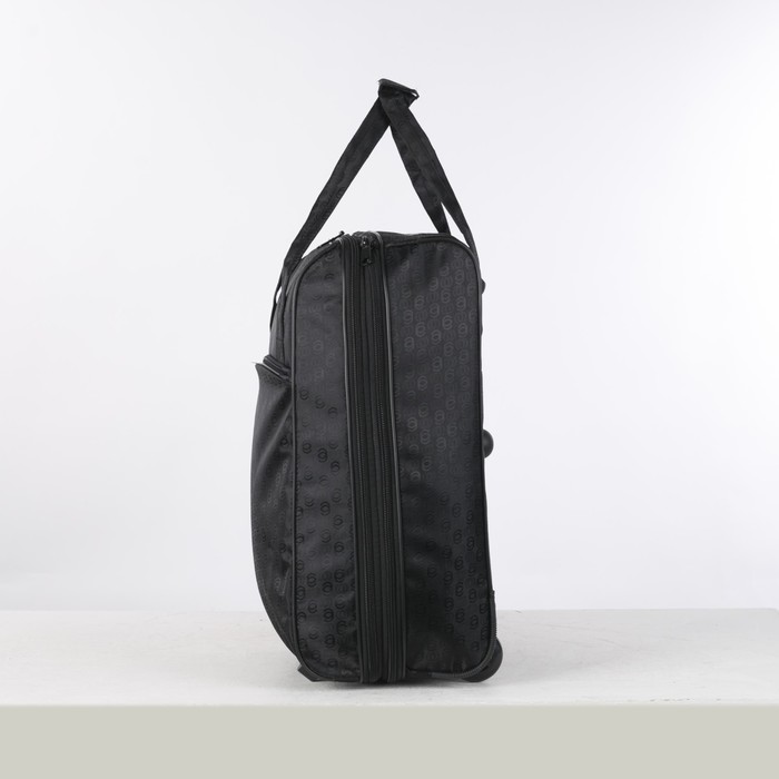 Чемодан малый на молнии 20", 1 отдел, наружный карман, цвет чёрный