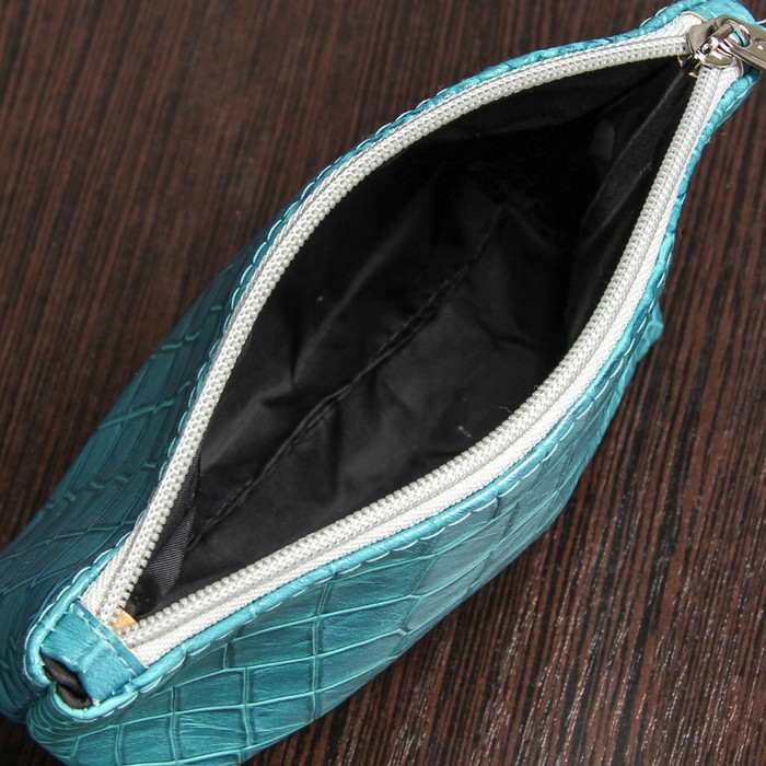 Сумка-косметичка, отдел на молнии, цвет голубой