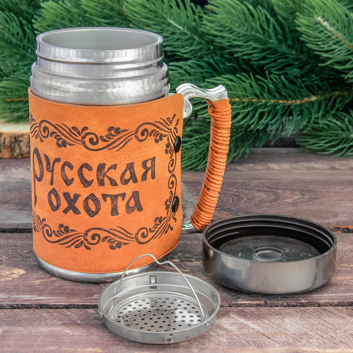 Термокружка с ситечком "Медведь и собаки", 350 мл