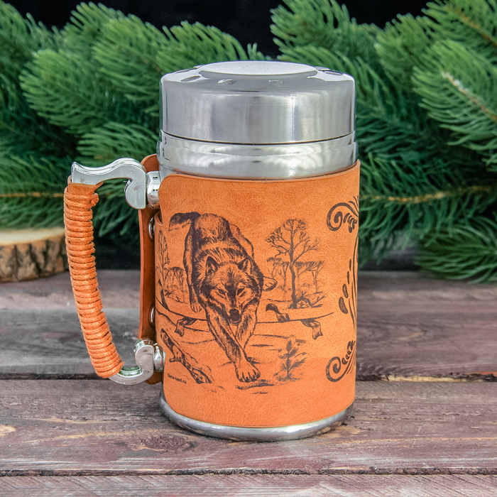Термокружка с ситечком "Волк", 350 мл