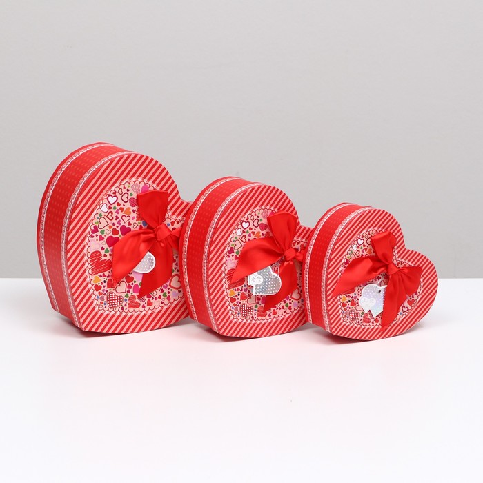 

Набор коробок 3 в 1 сердца, Just For You, красный, 21 х 19 х 9 - 15.5 х 14 х 6 см