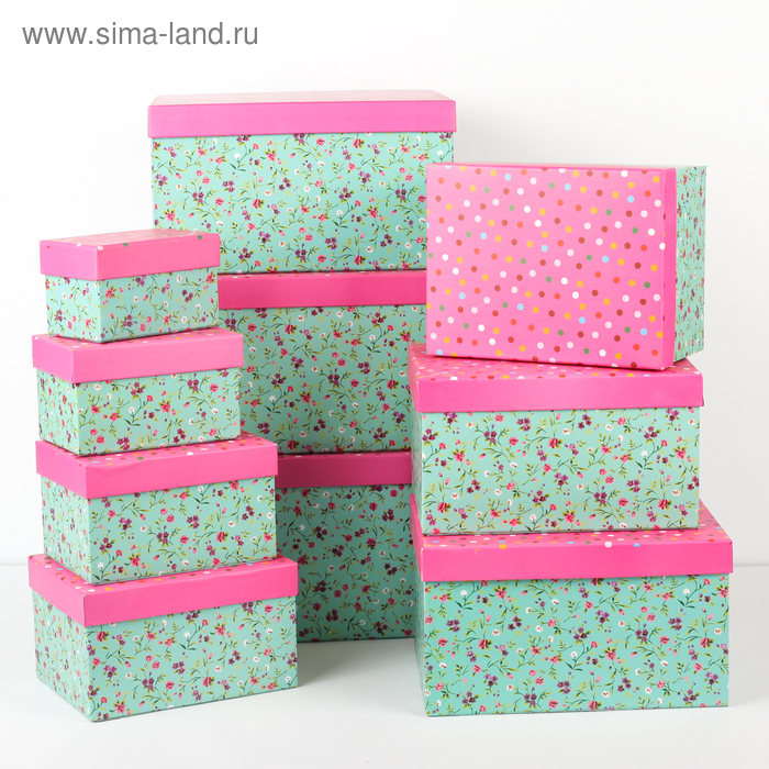 

Набор коробок 10 в 1, 30,5 х 25,5 х 16,5 - 12,5 х 7,5 х 7,5 см