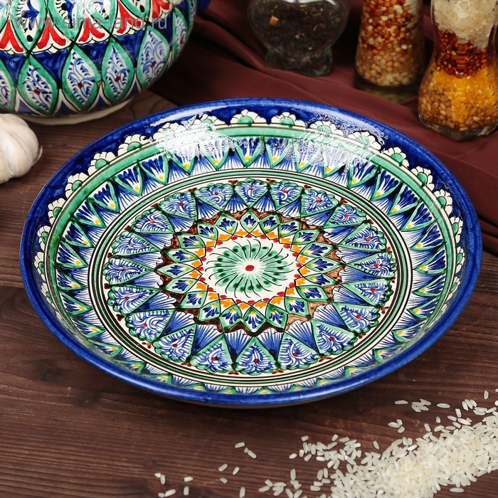 

Ляган Риштанская Керамика "Узоры", 25 см, синий, микс