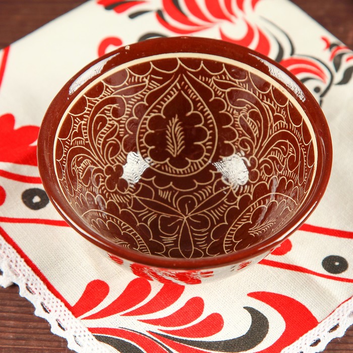 Пиала большая 11.5см коричневые/0,15л микс