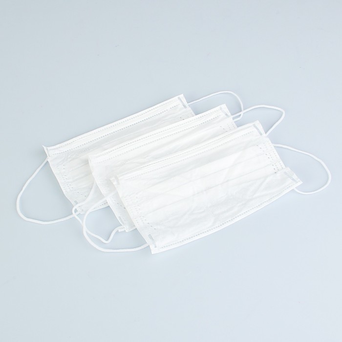 Маска медицинская стандарт Rutex (белая, голубая) МИКС