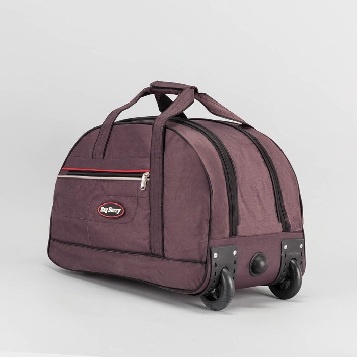 Сумка дорожная на колёсах, 1 отдел, наружный карман, цвет коричневый