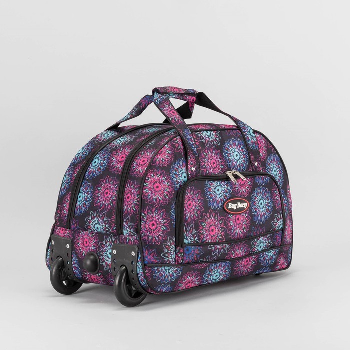 Сумка дорожная на колёсах "Мозаика", отдел на молнии, наружный карман