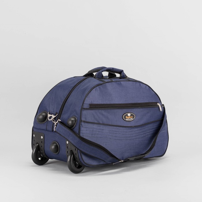 Сумка дорожная на колёсах, отдел на молнии, наружный карман, цвет синий