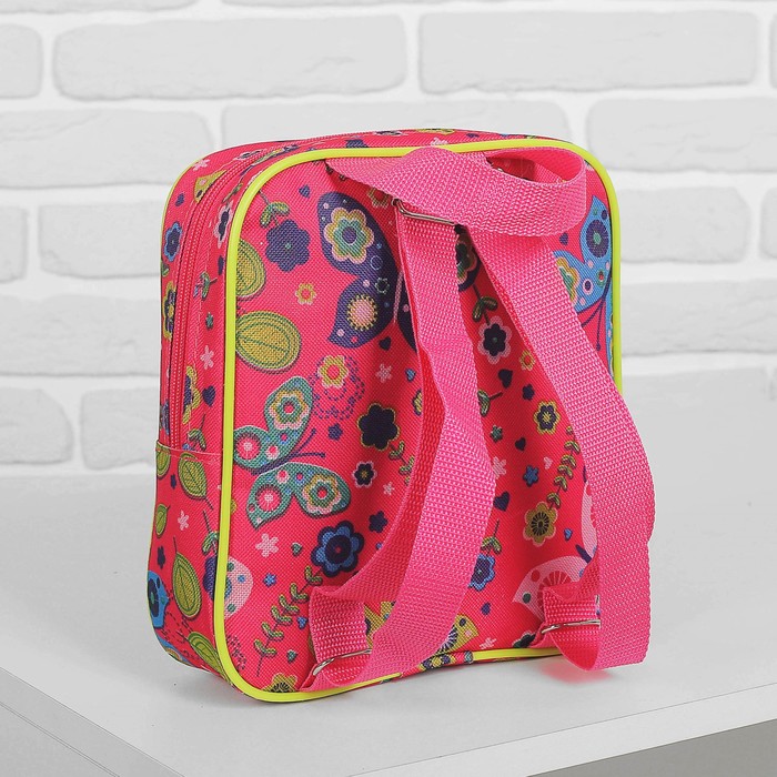 Рюкзак детский на молнии, 1 отдел, наружный карман, цвет розовый/разноцветный