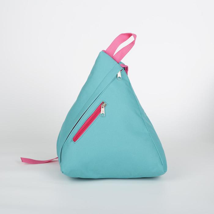 Рюкзак молодёжный на молнии Bagamas, 1 отдел, наружный карман, цвет бирюзовый/розовый