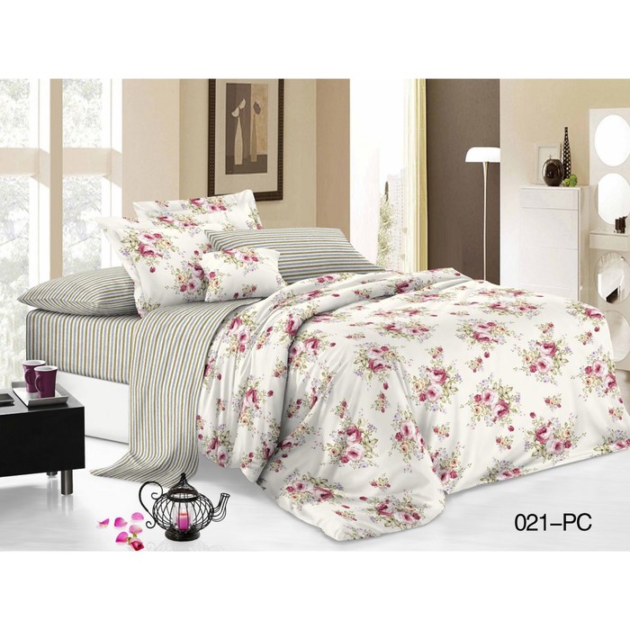 КПБ 2 сп Pure cotton, размер 175х215 см, 200х220 см, 70х70 см-2 шт., поплин 20/021-PC