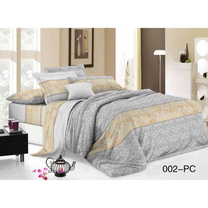 КПБ евро Pure cotton, 200х220 см, 220х240 см, 50х70 см-2 шт, 70х70 см-2 шт., поплин 31/002-PC   2973