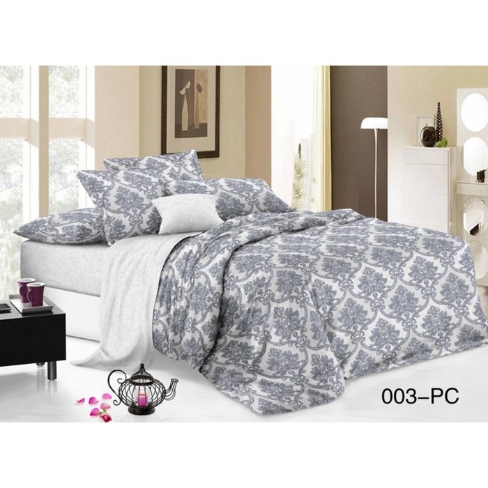 КПБ евро Pure cotton, 200х220 см, 220х240 см, 50х70 см-2 шт, 70х70 см-2 шт., поплин 31/003-PC   2973