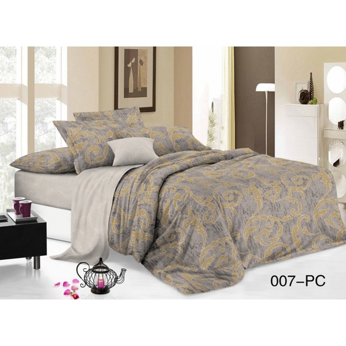 КПБ евро Pure cotton, 200х220 см, 220х240 см, 50х70 см-2 шт, 70х70 см-2 шт., поплин 31/007-PC   2973