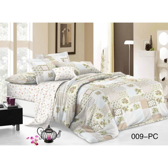 КПБ евро Pure cotton, 200х220 см, 220х240 см, 50х70 см-2 шт, 70х70 см-2 шт., поплин 31/009-PC   2973
