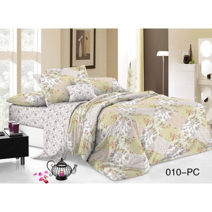 КПБ евро Pure cotton, 200х220 см, 220х240 см, 50х70 см-2 шт, 70х70 см-2 шт., поплин 31/010-PC   2973