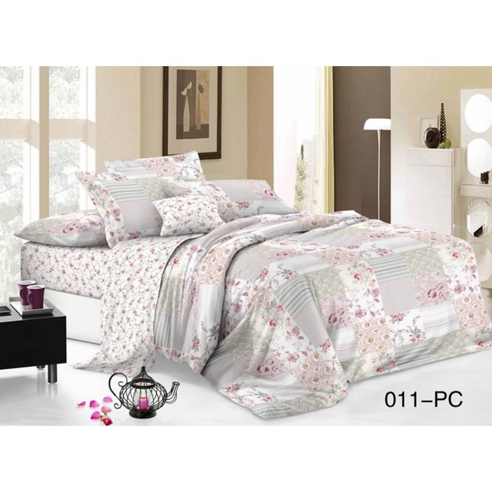 КПБ евро Pure cotton, 200х220 см, 220х240 см, 50х70 см-2 шт, 70х70 см-2 шт., поплин 31/011-PC   2973