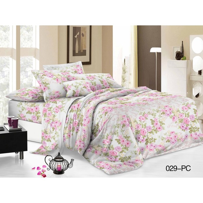КПБ евро Pure cotton, 200х220 см, 220х240 см, 50х70 см-2 шт, 70х70 см-2 шт., поплин 31/029-PC   2973