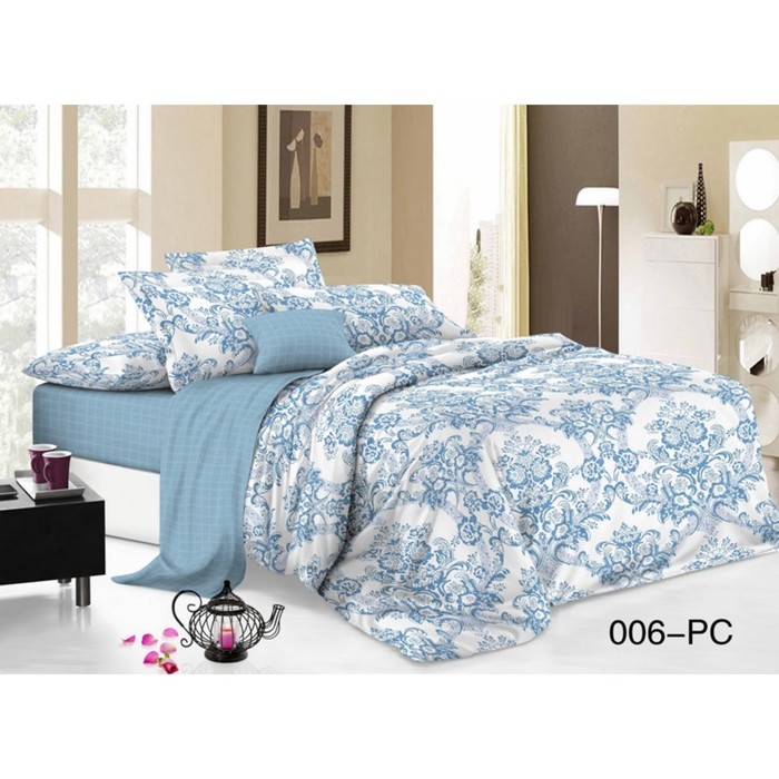 КПБ дуэ Pure cotton,145х215 см-2 шт., 220х240 см, 50х70 см-2 шт., 70х70 см-2 шт., поплин 41/006-PC