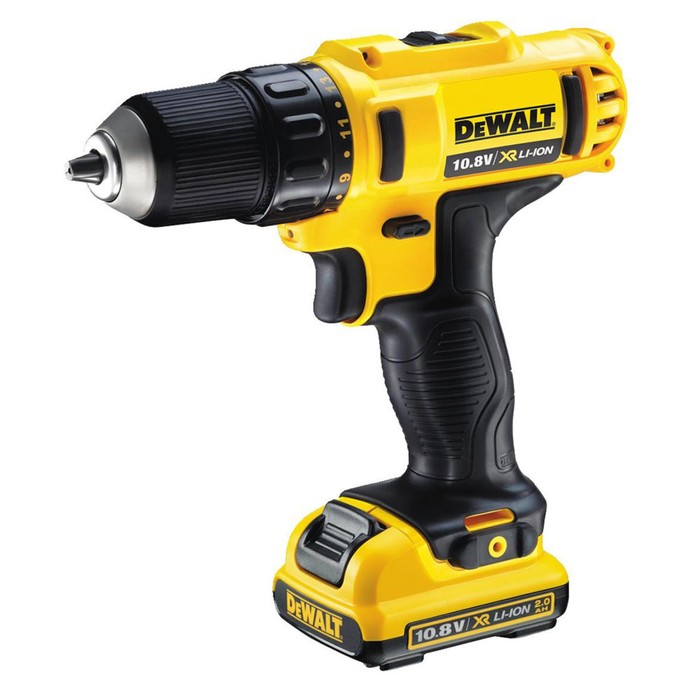 Аккум. дрель-шуруповерт DeWalt DCD 710 D2, 10.8В, БЗП-10мм, 0-400/0-1500 об/м, 24Нм, 1.1кг