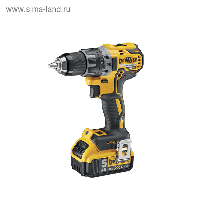 Ак. дрель-шуруповерт уд. DeWalt DCD 796 P2, б/щет, 18В, БЗП-13мм, 0-550/2000об/м, 70/27Нм