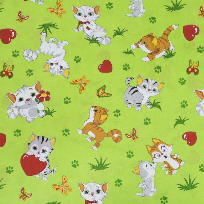 КПБ 1,5сп Мурзик-3226-1зел. 210х147 см, 210х150 см, 70х70 см, бязь 100% х/б