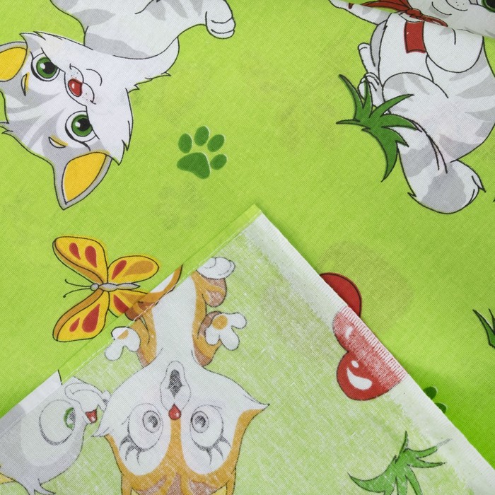 КПБ 1,5сп Мурзик-3226-1зел. 210х147 см, 210х150 см, 70х70 см, бязь 100% х/б