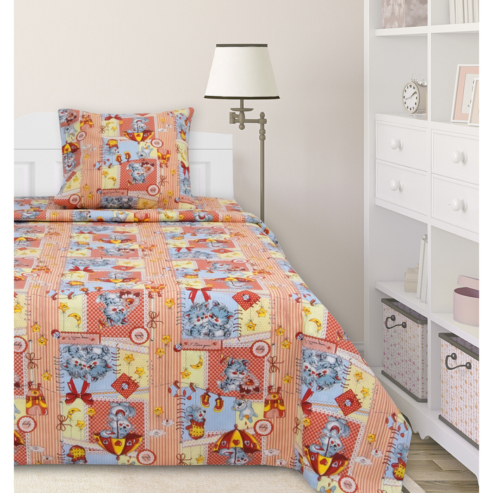 КПБ 1,5сп Малыши-4057-3 оранж. 210х147 см, 210х150 см,, 70х70 см,бязь 100%х/б