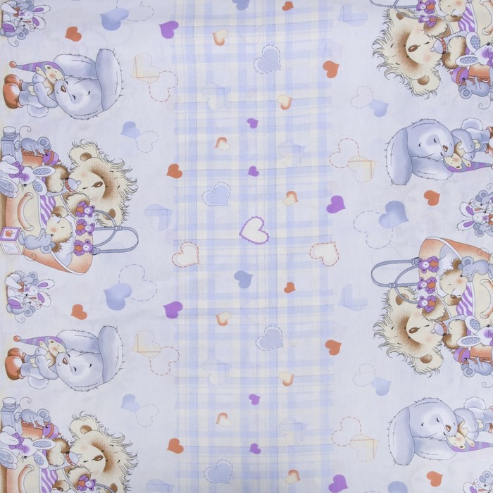 КПБ 1,5сп Мишка и друзья-7016-1 бел/гол.210х147 см, 210х150 см,, 70х70 см,бязь 100%х/б