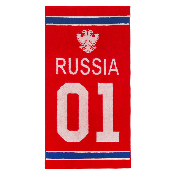 Полотенце махровое RUS ПЦ-3502-3029, 70х130,цв.10000, красный, хл.100%, 460 г/м2