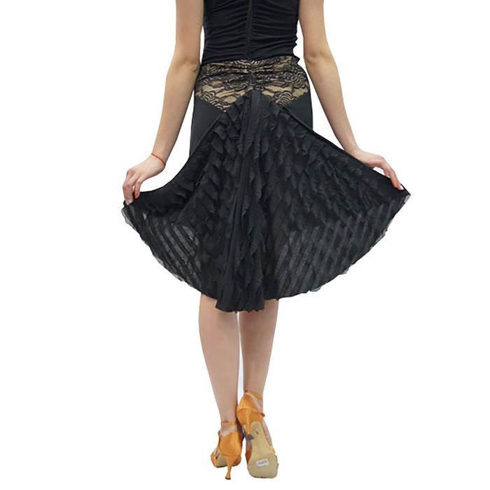 Юбка "Женева" для танцев, размер 38, цвет чёрный