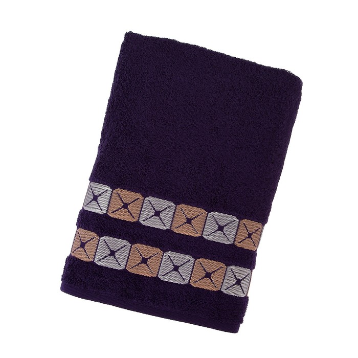 Полотенце махровое Perlina ПЦ-3501-3026, 70х130,цв.400, фиолет, хл.100%, 420 г/м2