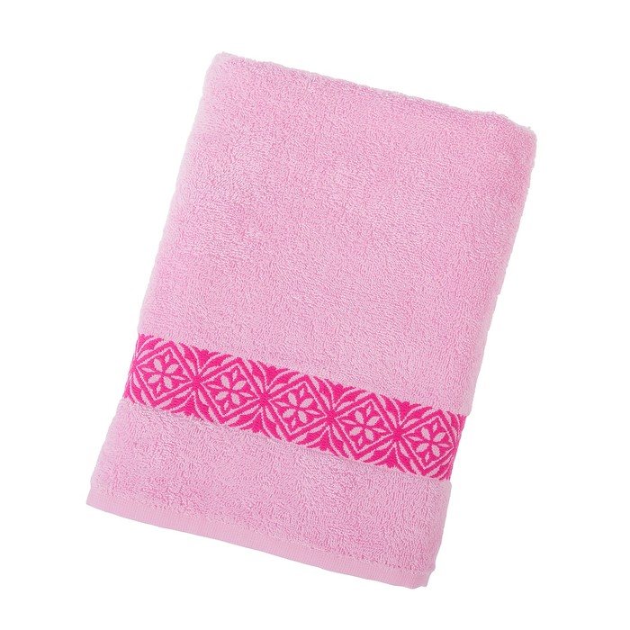 Полотенце махровое Quadrello ПЛ-2601-04009, 50х90, цв.128, розовый, хл.100%, 365 г/м2