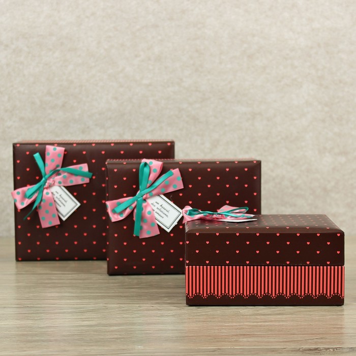 Набор коробок 3в1, 21 х 16,5 х 10,5 - 16 х 12 х 8 см