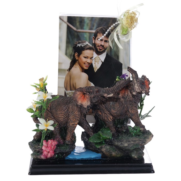 Фоторамка полистоун 10х15 см "Слоны" 21х16,5х7,5 см