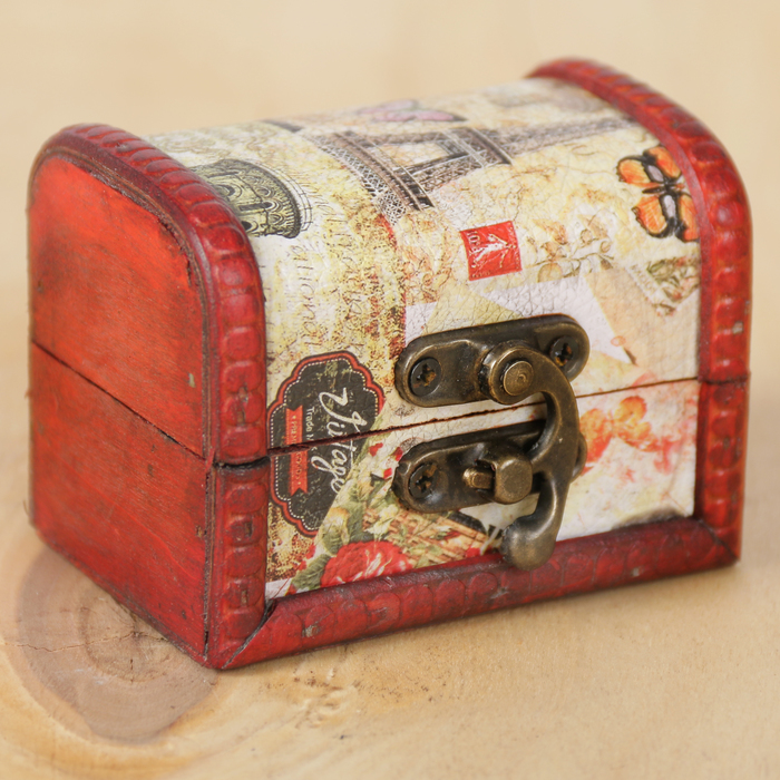 Шкатулка дерево сундучок "Париж" 6х8х5,5 см