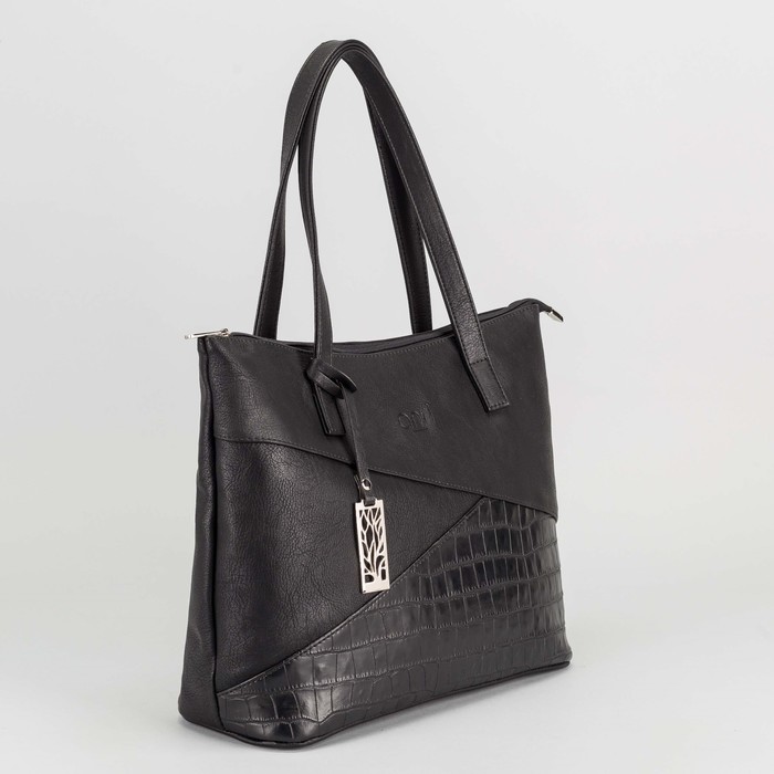 Сумка женская, отдел на молнии, наружный карман, цвет чёрный