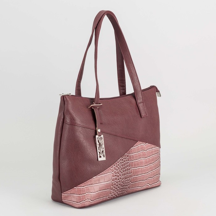 Сумка женская на молнии, 1 отдел, наружный карман, цвет пудра