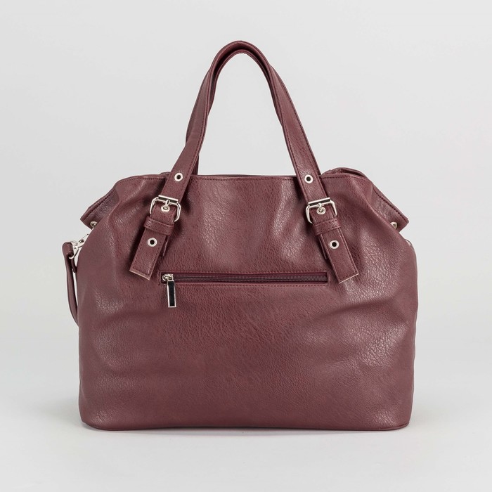 Сумка женская, отдел на молнии, наружный карман, длинный ремень, цвет бордовый