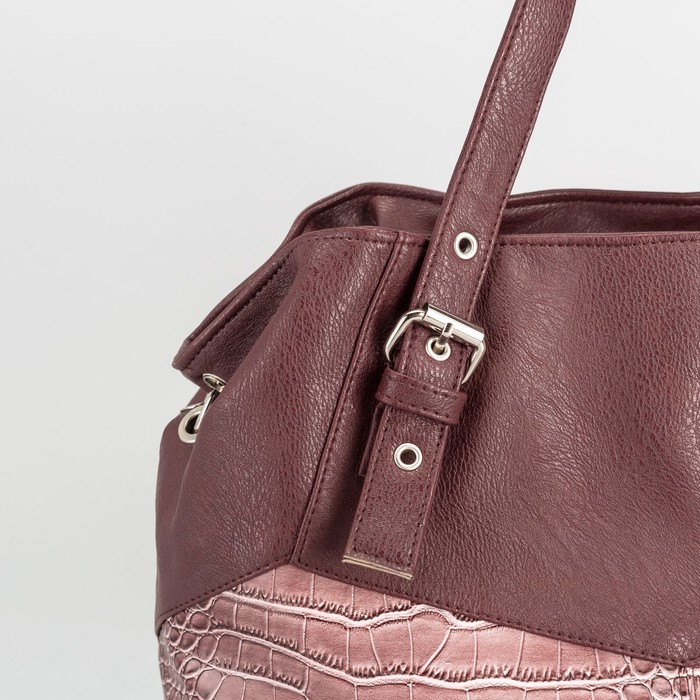 Сумка женская, отдел на молнии, наружный карман, длинный ремень, цвет бордовый