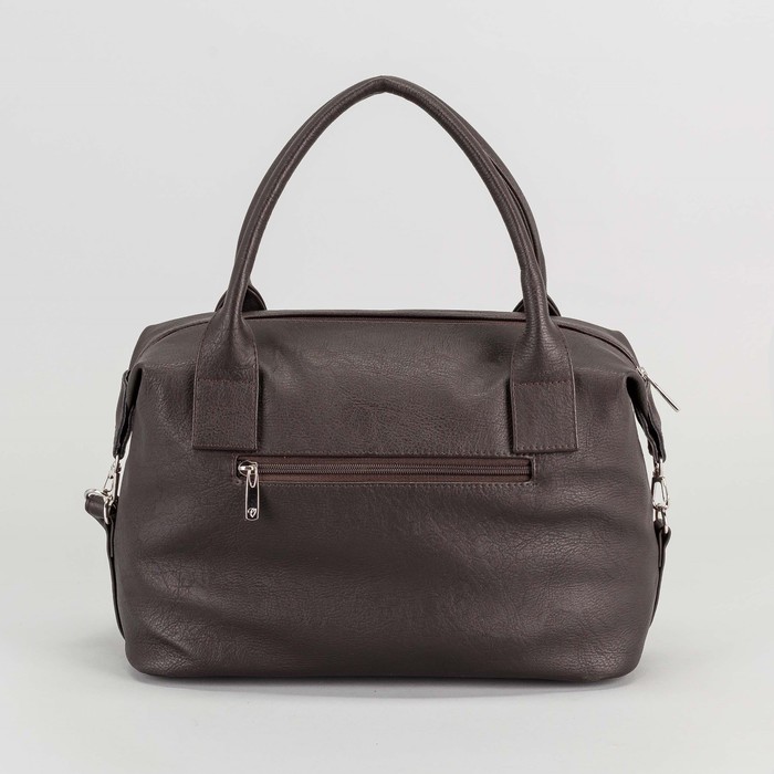 Сумка женская, отдел на молнии, 2 наружных кармана, длинный ремень, цвет коричневый/рыжий